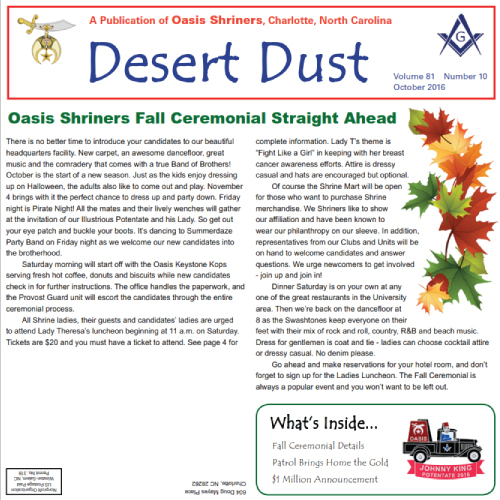 October 2016 Desert Dust cover